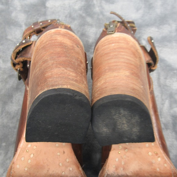 Freebird Womens‎ Boots 6 Rainbow Brown Western Studded Leather Ankle Booties - Picture 15 of 16